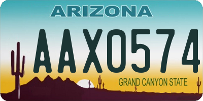 AZ license plate AAX0574