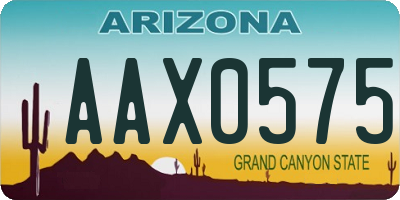 AZ license plate AAX0575