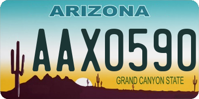 AZ license plate AAX0590