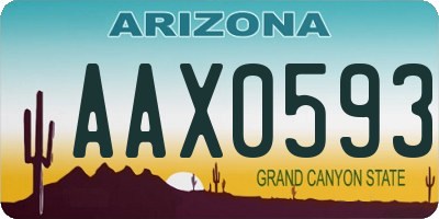 AZ license plate AAX0593