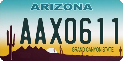 AZ license plate AAX0611