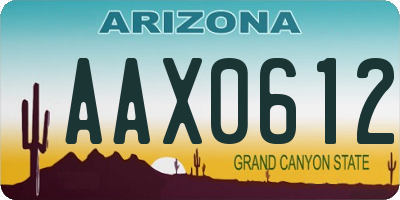 AZ license plate AAX0612