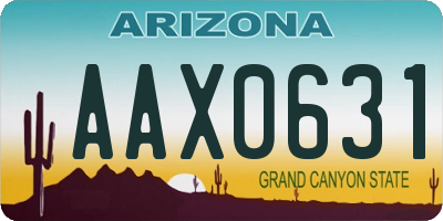 AZ license plate AAX0631