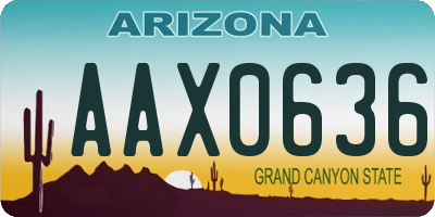 AZ license plate AAX0636