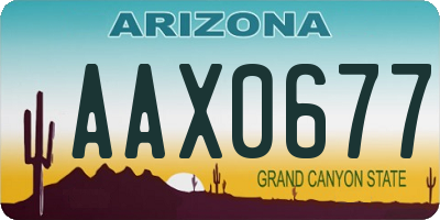 AZ license plate AAX0677