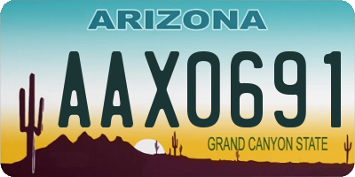 AZ license plate AAX0691