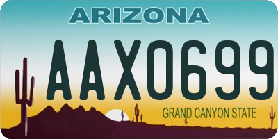 AZ license plate AAX0699