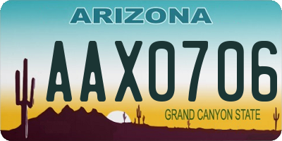AZ license plate AAX0706
