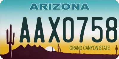 AZ license plate AAX0758