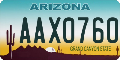 AZ license plate AAX0760