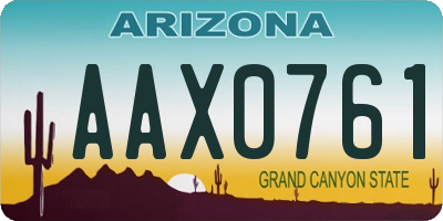 AZ license plate AAX0761