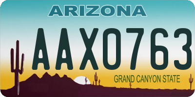 AZ license plate AAX0763