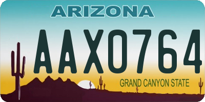 AZ license plate AAX0764