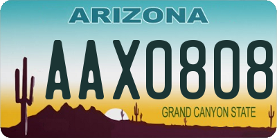 AZ license plate AAX0808