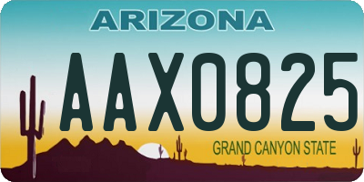 AZ license plate AAX0825