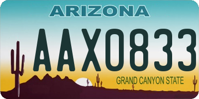 AZ license plate AAX0833