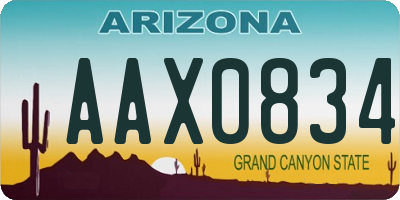 AZ license plate AAX0834