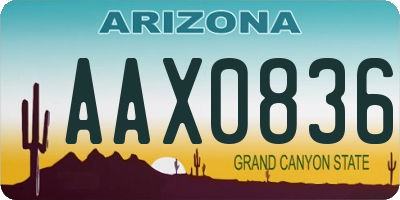 AZ license plate AAX0836