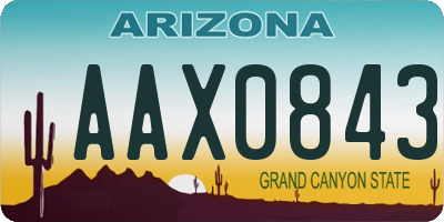 AZ license plate AAX0843