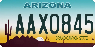 AZ license plate AAX0845