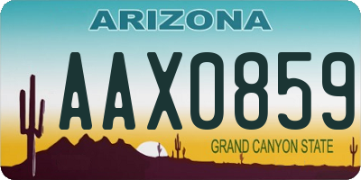 AZ license plate AAX0859