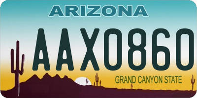 AZ license plate AAX0860