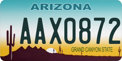 AZ license plate AAX0872
