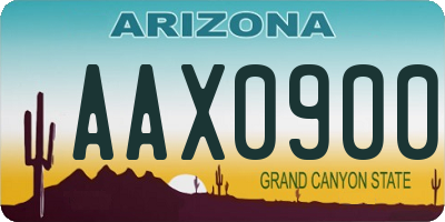 AZ license plate AAX0900