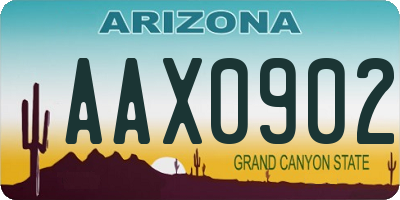 AZ license plate AAX0902