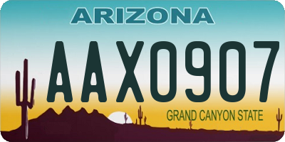 AZ license plate AAX0907