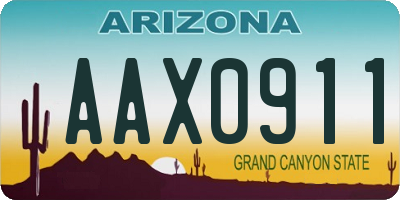 AZ license plate AAX0911