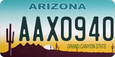 AZ license plate AAX0940