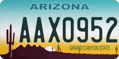 AZ license plate AAX0952