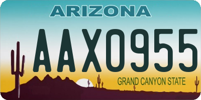 AZ license plate AAX0955