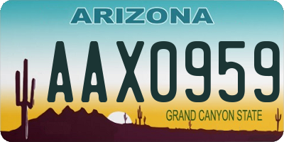 AZ license plate AAX0959