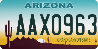 AZ license plate AAX0963