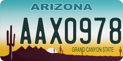 AZ license plate AAX0978