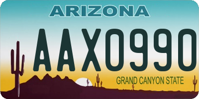 AZ license plate AAX0990