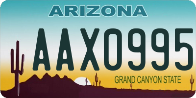 AZ license plate AAX0995