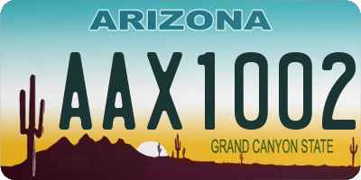 AZ license plate AAX1002