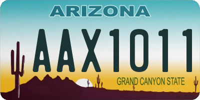 AZ license plate AAX1011