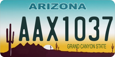 AZ license plate AAX1037