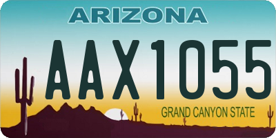 AZ license plate AAX1055