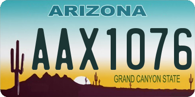 AZ license plate AAX1076