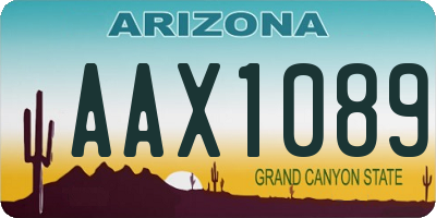 AZ license plate AAX1089