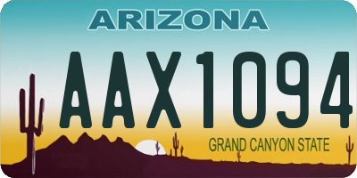 AZ license plate AAX1094