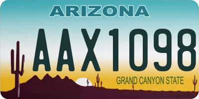 AZ license plate AAX1098
