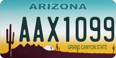 AZ license plate AAX1099