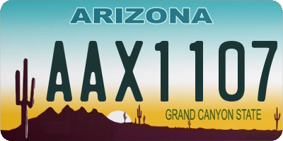 AZ license plate AAX1107