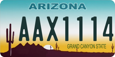 AZ license plate AAX1114